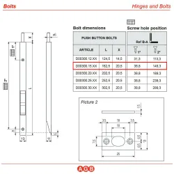 Zasuwa czołowa suwana 13x150mm mosiądzowana Kantrygiel AGB