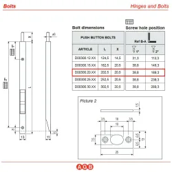 Zasuwa czołowa suwana 13x200mm mosiądzowana Kantrygiel AGB