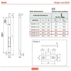 Zasuwa czołowa suwana 13x250mm mosiądzowana Kantrygiel AGB