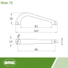 Uchwyt meblowy 96mm złoty mod.72