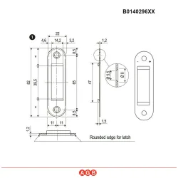 Zaczep regulowany EASY-FIX 22x82x1,2mm czarny