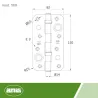 Zawias drzwiowy antywyważeniowy 150x82mm czarny mat łożyska mod. 569