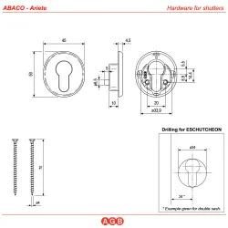 Szyld ARIETE na wkładkę zewnętrzny 45x50mm czarny AGB