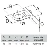 Hak na panel narzędziowy oczko 12mm Ref. 472