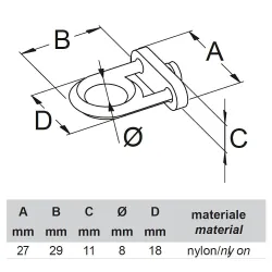 Hak na panel narzędziowy oczko 8mm Ref. 473