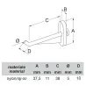 Hak na panel narzędziowy prosty 38mm Ref. 474