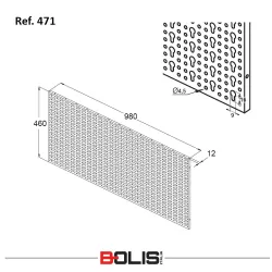 Panel narzędziowy arkusz 980x460mm czerwony Ref. 471