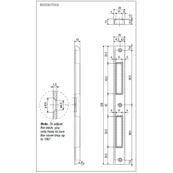 Zaczep kątowy 20x208x10mm cynkowany prostokątny do zamków PATENT