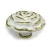 Gałka meblowa ceramiczna Róża 70mm biało złota IT-P40