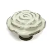 Gałka meblowa ceramiczna Róża 70mm kremowo srebrna IT-P40