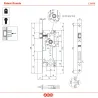 Zamek na wkładkę z dźwignią 90/50 mosiądzowany F22 t.8 PATENT Grande