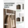 Wieszak na drzwi 4-punktowy biały z drewnianymi haczykami 350x172mm mod. CP43