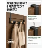 Wieszak na drzwi 4-punktowy czarny z drewnianymi haczykami 350x172mm mod. CP44