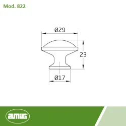 Gałka meblowa złoto antyczne z ceramiką 29mm mod. 822-29