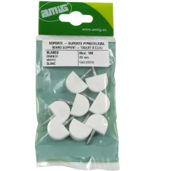 Podpórki meblowe plastikowa z wkrętem biale 19x14mm 8szt. mod.165