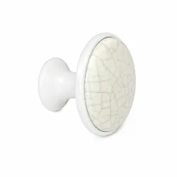 Gałka meblowa biały / kremowa  ceramika mod. 822-29