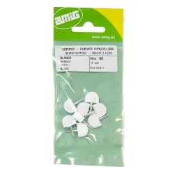 Podpórki meblowe plastikowe białe z wkrętem13x10mm 8szt. mod.165