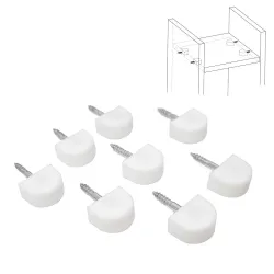 Podpórki meblowe plastikowe białe z wkrętem13x10mm 8szt. mod.165