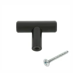 Gałka meblowa czarny mat uchwyt "T" 40mm mod. 826