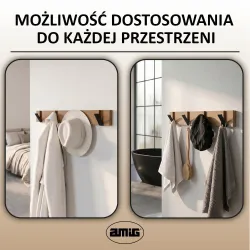 Wieszak CM39 4-haczyki składane 420x70  akacja/czarny (D)