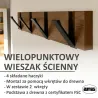 Wieszak CM39 4-haczyki składane 420x70  akacja/czarny (D)