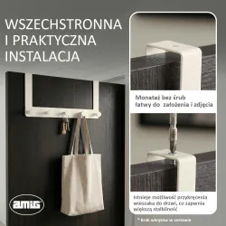 Wieszak na drzwi 5-punktowy 42cm jasny beż mod. CP41