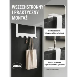 Wieszak na drzwi 5-punktowy 43,5cm jasny beż mod. CP42