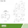 Zawias do drzwi 95x52mm stal biały rozłączny PRAWY (pl) mod. 405