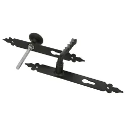 Klamko-gałka stała na wkładkę 90 czarna szyld 270x36mm mod. 106PB90