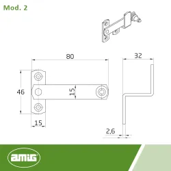 Zamknięcie okna 80mm złoto antyczne blokada furtki mod. 2 AMIG