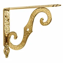 Wspornik półki ornamentalny mosiądz lak. 150x200mm mod.2