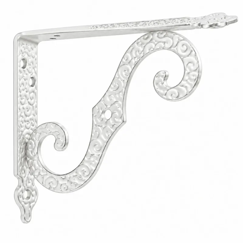 Wspornik półki ornamentalny stalowy biały 115x150mm mod.2