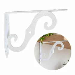 Wspornik półki ornamentalny stalowy biały 115x150mm mod.2