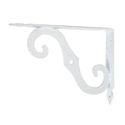 Wspornik półki ornamentalny stalowy biały 150x200mm mod.2