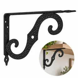 Wspornik półki ornamentalny stal czarny 90x100mm mod.2