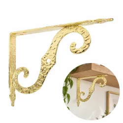Wspornik półki ornamentalny mosiądzowany 90x100mm mod.2