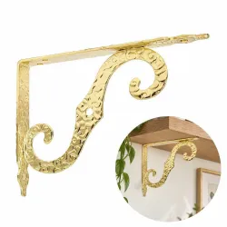Wspornik półki ornamentalny mosiądz lak. 190x250mm mod.2