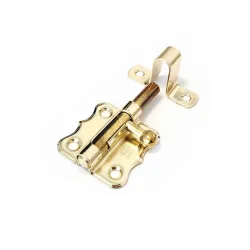 Zasuwka meblowa 40x38mm mosiądzowana z wysokim zaczepem mod. 384