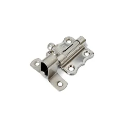 Zasuwka meblowa 40x38mm niklowana z wysokim zaczepem mod. 384