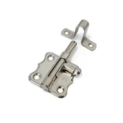 Zasuwka meblowa 40x38mm niklowana z wysokim zaczepem mod. 384