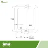 Pochwyt do drzwi szklanych 200mm dwustronny inox mod. 4