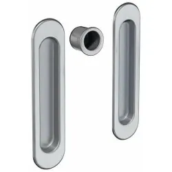 Uchwyty wpuszczane owalne 152x36mm chrom satyna SCIVOLA-F + uchwyt na palec
