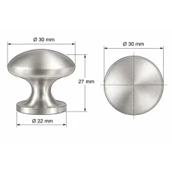 Gałka meblowa 30mm nikiel satyna mod. 720