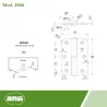 Zawias do drzwi 90x65mm stal mosiądzowany LEWY (pl) mod. 423