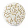 Gałka meblowa ceramiczna Botanic 50mm biało szara motyw kwiatowy IT-P36