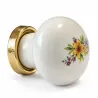 Gałka meblowa ceramiczna 25mm kremowa kwiatowy motyw Giglio Gialo IT-P59