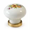Gałka meblowa ceramiczna 25mm kremowa kwiatowy motyw Giglio Gialo IT-P59