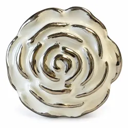 Gałka meblowa ceramiczna Róża 45mm kremowo srebna IT-P41