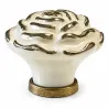 Gałka meblowa ceramiczna Róża 45mm kremowo srebna IT-P41