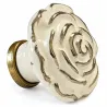 Gałka meblowa ceramiczna Róża 45mm kremowo srebna IT-P41